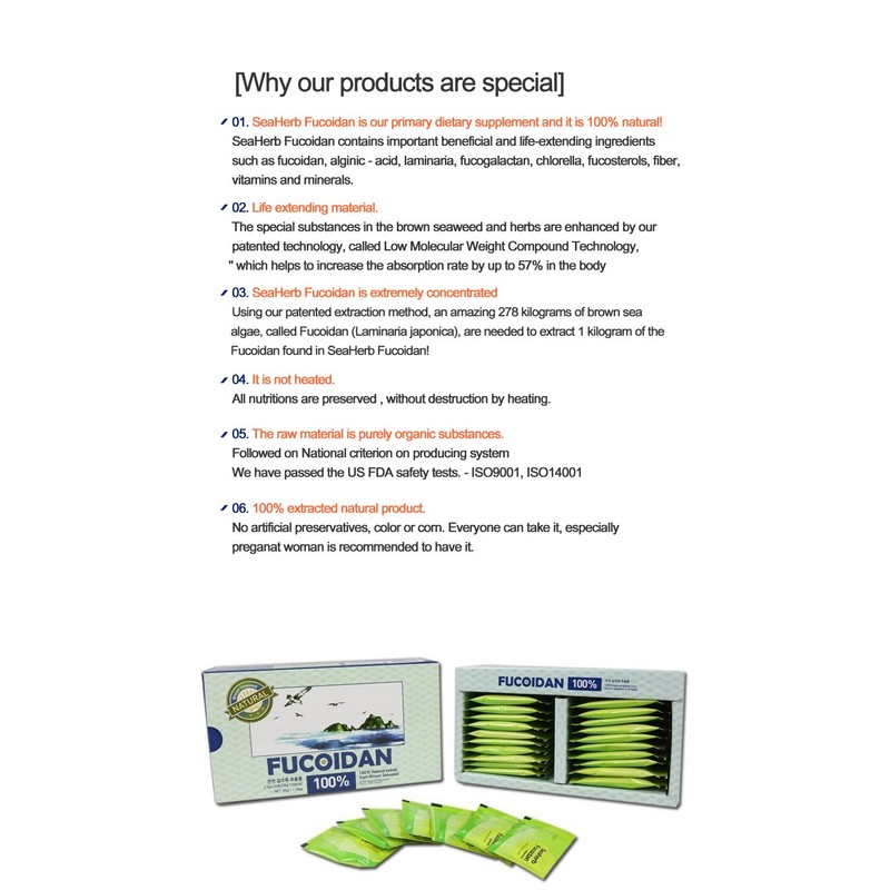SeaHerb 100% Natural Brown Seaweed Extract Fucoidan Made in Compliance