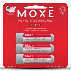 MOXE Blaze Nasal Stick | Calming Comfort + Mental Balance | Thieves Oil Inhaler Provides Soothing Spicy Sensation | Aromatherapy Inhaler with 100% Pure Essential Oils, Frankincense (3 Pack)…