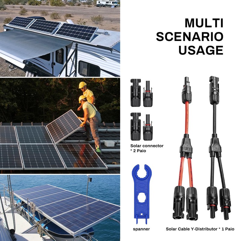 COCOSY 1 Pair Solar Cable Y Plug, 1 Pair Solar