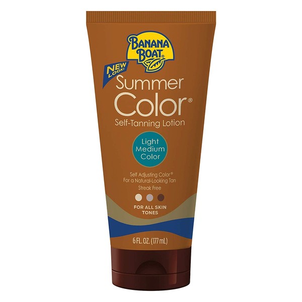 Banana Boat Summer Color Sunless Tanner, Tinted Lotion Light to Medium Tan (Pack of 6)