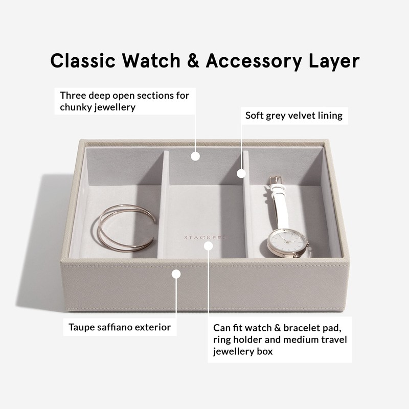 Stackers Taupe Classic Medium Jewellery Box Watch/Accessories Layer