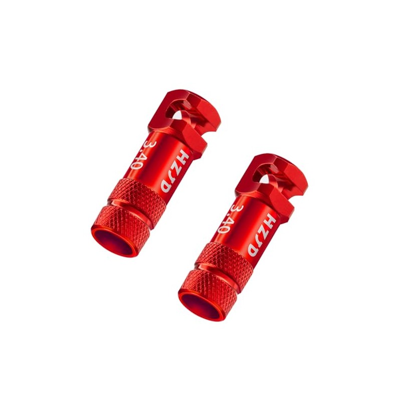 Bike Presta Valve Caps, Red, Integrated Core Spoke Removal Function(2