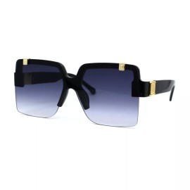 SA106 Retro Unique Flip Up Mafia Plastic Sunglasses - Black Smoke