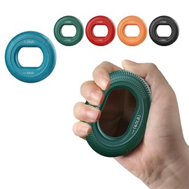 5-Piece Hand Grip Strengthener Set – Forearm and Finger Trainer Kit with 5 Resistance Levels – Grip Rings for Muscle Training, Climbing, Fitness, Stress Relief or Rehab