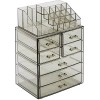 N Organizador Para Maquillaje De Acrilico 7 Cajones Gris