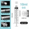 10ml Luer Lock Syringe with Cap and Soft Plastic Tube,
