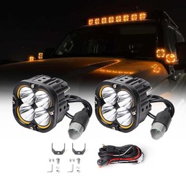 EXZEIT 120W 3Inch Lights Pods with DRL, 12000LM Driving LED Pods Ditch Lights, Bright Auxiliary lights for 4Runners Truck Cars Offroad,12V/24V