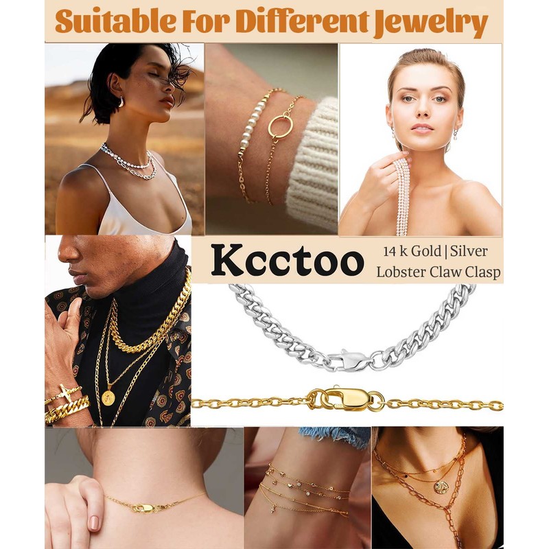 kcctoo Kcctoo Silver Lobster Claw Clasp with Closed Jump Rings