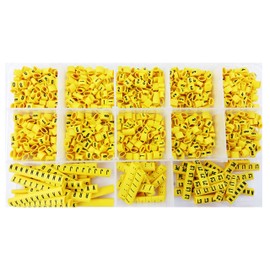 OznaczTo Cable Labelling Clip 1460 Pieces - Cable Markers "0-9", Alphabet - Size 0.75 mm², 1.5 mm² and 2.5 mm² - Packed in a Plastic Box with 10 Chambers (1460 Pieces - Size 1.5 mm²)