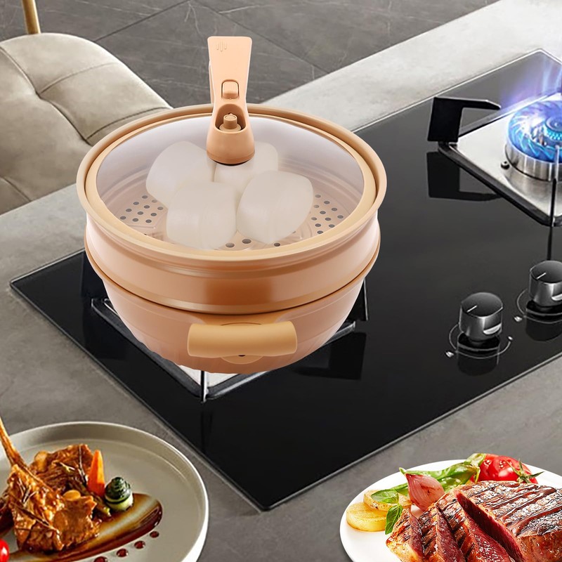 Micro Pressure Cooker Multifunctional Non-stick Clay Pot with Steamer Basket