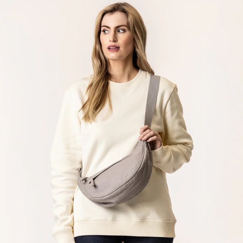 Terra Thread Organic Cotton Crossbody Bag, Cloud Grey
