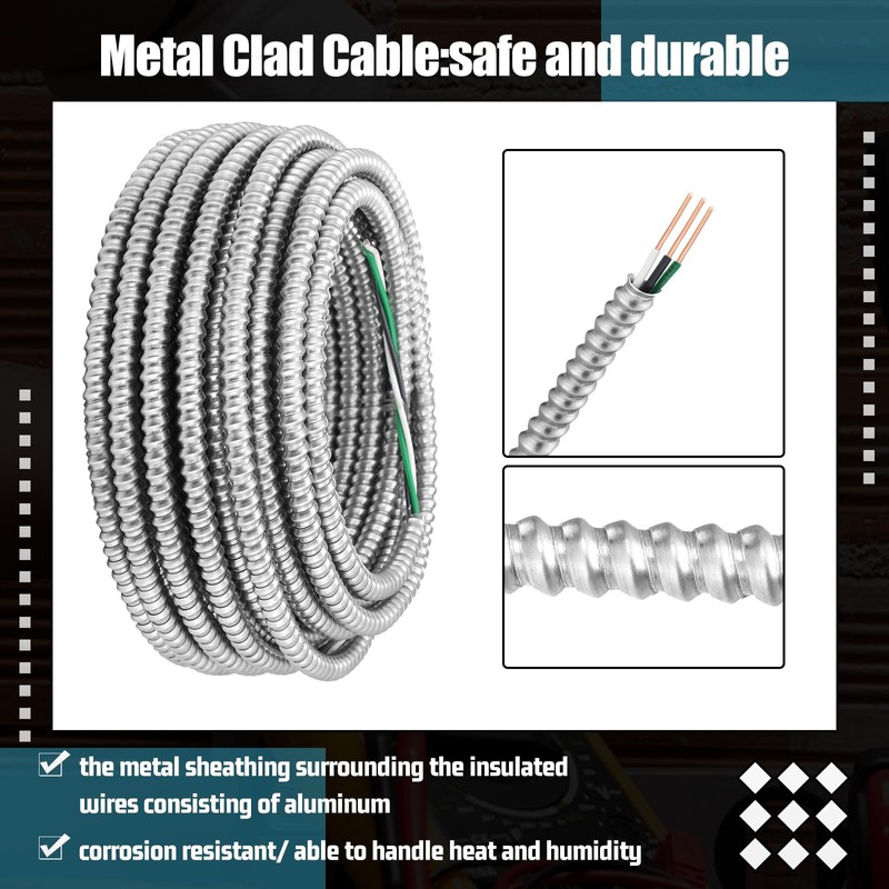Kingdder Metal Clad Cable, Wire with Ground, Cable with Aluminum