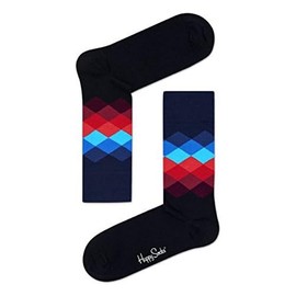 Happy Socks Men's Faded Diamond Sock, Multicolour (Multicolour 069), 7-10 (Size:41-46)