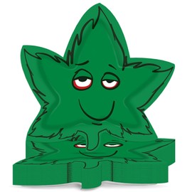 CHUNNIN 50PCS Weed Leaves Party Plates 8.7inch Green Pot Leaf Shape Paper Dinnerware Weed Leaves Themed Tableware Set 420 Gathering Picnic Celebrations Decor for Adults Birthday Supplies