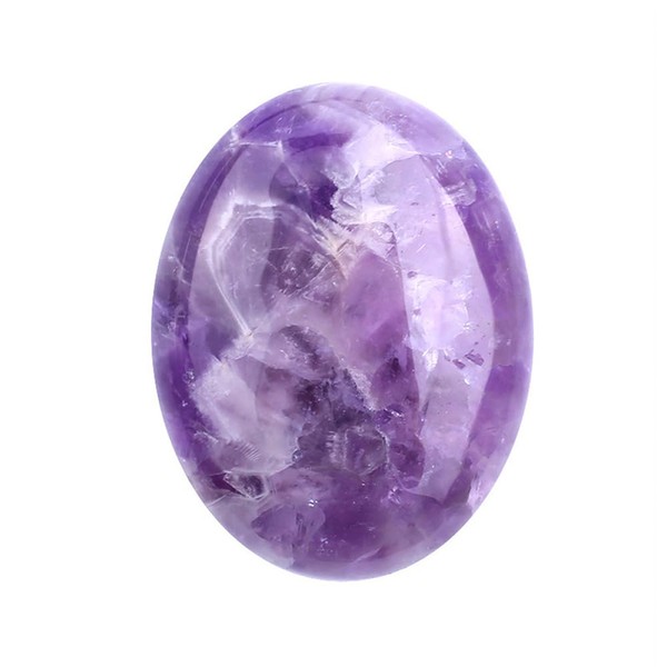 Ieron 2.4in Amethyst Crystal Stone Gemstone Natural Oval Pocket Stone