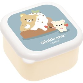 San-X Rilakkuma KA26801 Mini Seal Containers, Set of 2, H 3.0 x W 3.0 x D 1.8 inches (75 x 75 x 45 mm)
