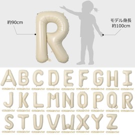 Lausatek Letter Letter Balloons, R, English, Letters, 40 Inches, Large Combination, Birthday, Birthday, Decoration, Events, Anniversaries, Parties, Approx. 35.4 inches (90 cm), Dull White