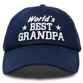 DALIX Worlds Best Grandpa Dad Hat Grandfather Gift Cotton Cap in Navy Blue