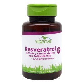 Resveratrol 30 Cápsulas Vidanat Sabor Sin sabor