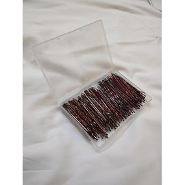 200 pcs Brown Hair Bobby Pins for Thick Hairs, 5cm Long Hair Pins for Women with Box, Pins for Thick & Strong Hair, Kirby Grips, Curby Grips