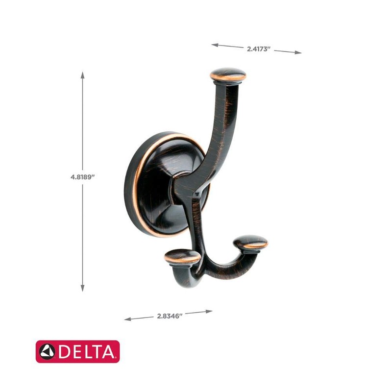 Delta Portman Triple Towel Hook in Venetian Bronze with Copper