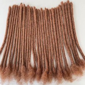 Extensiones de rastas de cabello humano 100% hechas a mano, de 0,6 cm, n.° 30, color marrón, 6 pulgadas, 10 soportes, para hombre y mujer, se pueden teñir y rizar (0,6 cm, 6 pulgadas, 10 soportes,