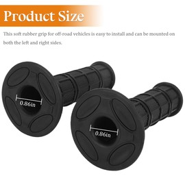TSUGAMI Motorcycle Handlebar Grips, 2PCS 7/8" 22mm Rubber Soft Handle Grips, Non-Slip Comfortable Motorbikes Hand Bar Replacement Accessories, Universal for ATV, Dirt Bike, Scooter (Black)