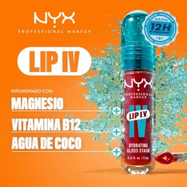 NYX Professional Makeup, Lip IV Tinta para Labios Hidratante con Efecto Gloss- Tono Hydra Honey (Nude)                                                