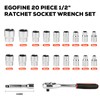 Egofine 20pcs 1/2 Inch Ratchet Socket Wrench Set, Drive Socket