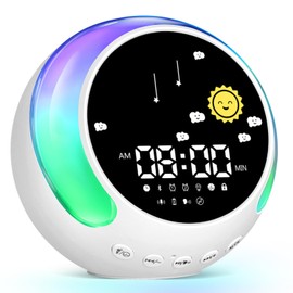 Veroa Sleep Trainer Light Up Alarm Clock for Kids - White Small LED Digital Clock for Bedrooms - Multifunctional Kids Bedroom Accessories Alarm Clocks Suitable for Boys And Girls