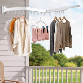 TANYRE Collapsible Drying Rack with 2 Pack Fixed Frame, Foldable Laundry Rack in Tri-Fold for Balcony,Laundry,Porch (White)