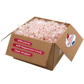 Red Bird Soft Peppermint Candy Mints, Bulk Candy Individually Wrapped, Clear Wrapper, 1000 ct