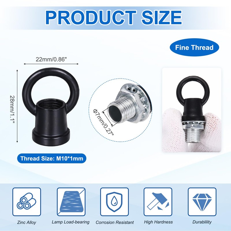 PATIKIL 18Lb Load Lamp Female Loop Holder, 2 Set Lifting