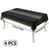 Party Tablecloth, Pack of 4, Reusable Tablecloth, Black Gold Rectangle