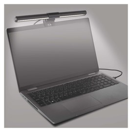 EMOS LED Laptop Lamp 30 cm, 5.6 W Monitor Lamp with Clip Holder, 150 lm USB Light Strip, Tilting Screen Lamp, Continuously Dimmable, Adjustable Light Colours, 30000 Hours Life, Ra 95