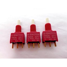 E-Switch Lot of 3 SPDT Momentary Mini Push Button Switch, 700A 0.4VA SP7 E-Switch