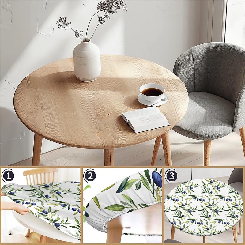 artslion Outdoor Round Tablecloth with Elastic Band 44In-110cm Elastic Garden