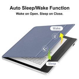 Case for 7" Kobo Libra Colour 2024 Released, Ultra Clear Soft Flexible Transparent TPU Back Cover with Auto Sleep/Wake for Kobo Libra Colour, Dark Gray