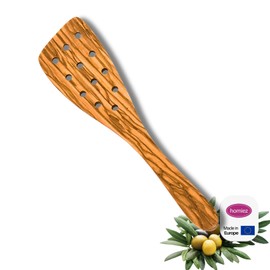 Hansi/Olive Wood Spatula Curved with 12 Holes