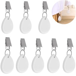 LxcshLjx 8Pcs Tablecloth Weights, Teardrop Marble Table Cover Weights Stone, Metal Clip Tablecloth Pendant, Outdoor Tablecloth Weights Hangers, Table Cloth Scale for Picnic Family Dining Decoration