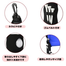 Orimake Golf Ball Case for 3 Pieces, Carabiner Included, Plain, Simple, Golf Pouch, Compact Ball Pouch, Black