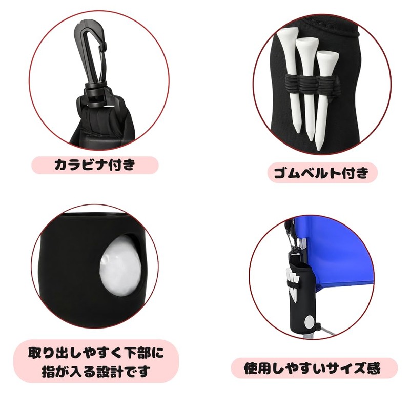 Orimake Golf Ball Case for 3 Pieces, Carabiner Included, Plain,