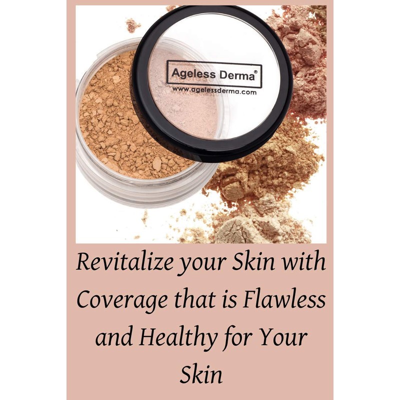 Ageless Derma Mineral Face Powder Foundation Makeup. Natural Full Coverage