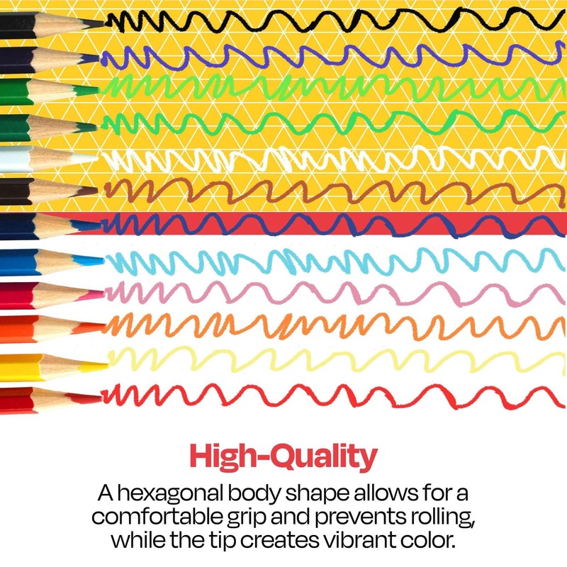 School Smart Colored Pencils for Coloring and Drawing, Assorted Colors,