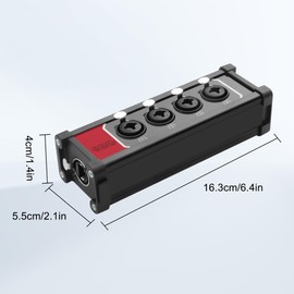 XMSJSIY Audio Snake Box 4 Channel Multi 4 * 6.35mm 1/4" TRS Stereo Female to RJ45 Ethercon Female Extender Over Cat5/6 Ethercon for Stage Sound and Recording Studio (B)