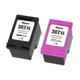 kamo 302XL (1x Schwarz, 1x Farbe) Multipack Druckerpatronen Kompatibel mit HP 302 302 XL - für Envy 4525 4520 4527 4522, OfficeJet 5230 3831 5220 3830 4650 4561 4562, DeskJet 3636 3633 1110 2130 3630