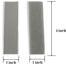 15 Sets Light Gray Hook and Loop Strips with Adhesive 1 inch Width Strong Gray Adhesive Fasten Tape 4 inch Lenght Double Sided Hook and Loop Strips for Sewing DIY Craft Home Office