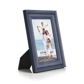 LaVie Home 5x7 Picture Frames (3 Pack, Bule) Rustic Photo Frame Set with High Definition Glass for Wall Mount & Table Top Display