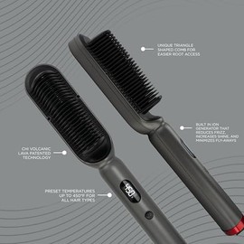 CHI Lava TriLume - Cepillo para Polvo Calentado con Forma de Triángulo para Ondas Naturales y Volumen