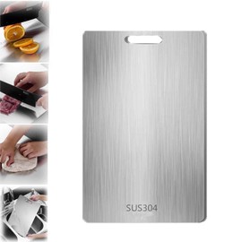 Yamato Chopping Board, Titanware Cutting Board, Titanium Chopping Board, 304 Stainless Steel, Double-Sided Food Grade Chopping Board, Easy to Clean (Stainless Steel, 25 x 15 cm)